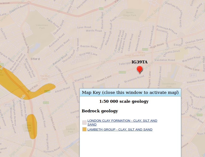 Bedrock London Clay map